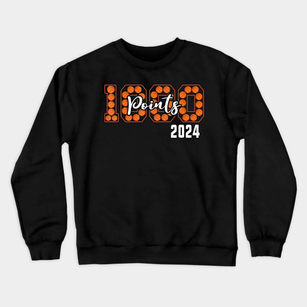 1000 Points Basketball Scorer High School Basketball Player Crewneck Sweatshirt by Joyful Jesters